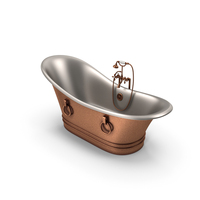 Hammered Copper Double Slipper Tub PNG & PSD Images