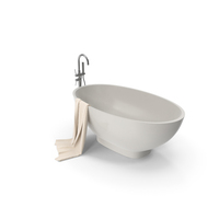 Bathtub with Standing Mixer Faucet PNG & PSD Images