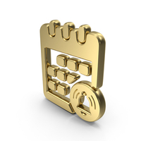 Gold Calendar Reminder Notification Symbol PNG & PSD Images