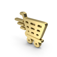 Gold Fast Delivery Shopping Cart Symbol PNG & PSD Images
