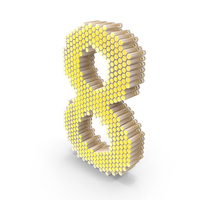 Yellow Hexagonal Number 8 PNG & PSD Images