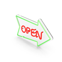 Open Neon Glass Sign PNG & PSD Images