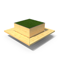 Street Flowerbed With A Bench PNG & PSD Images