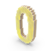 Yellow Hexagonal Number 0 PNG & PSD Images
