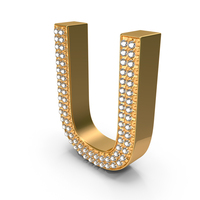 Gold With Diamond Letter U PNG & PSD Images