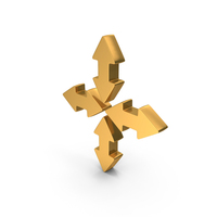 Four Ways Arrow Icon Gold PNG & PSD Images