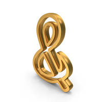 Out Line And Ampersand Icon Gold PNG & PSD Images