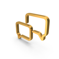 Gold Dual Message Icon PNG & PSD Images