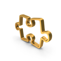 Outline Puzzle Piece Icon Gold PNG & PSD Images