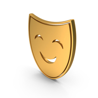Gold Smile Face Mask Icon PNG & PSD Images