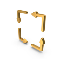 Gold Square Continue Four Arrows Icon PNG & PSD Images