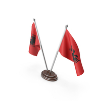 Albania Cloth Two Flags Stand PNG & PSD Images