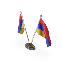 Armenia Cloth Two Flags Stand PNG & PSD Images