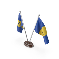 Barbados Cloth Two Flags Stand PNG & PSD Images
