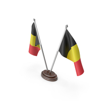 Belgium Cloth Two Flags Stand PNG & PSD Images
