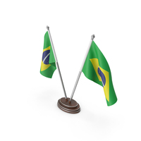Brazil Cloth Two Flags Stand PNG & PSD Images