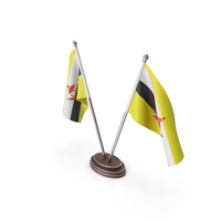 Brunei Cloth Two Flags Stand PNG & PSD Images