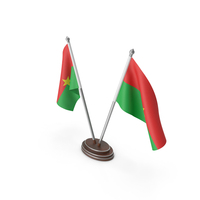 Burkina Cloth Two Flags Stand PNG & PSD Images