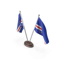 Cabo Verde Cloth Two Flags Stand PNG & PSD Images