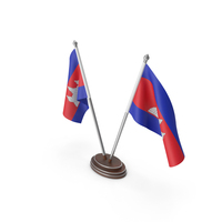 Cambodia Cloth Two Flags Stand PNG & PSD Images
