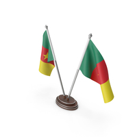 Cameroon Cloth Two Flags Stand PNG & PSD Images