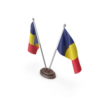 Chad Cloth Two Flags Stand PNG & PSD Images