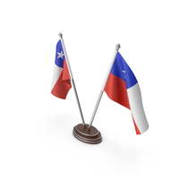 Chile Cloth Two Flags Stand PNG & PSD Images