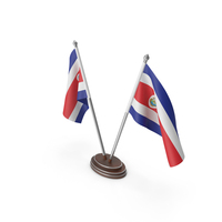Costa Rica Cloth Two Flags Stand PNG & PSD Images