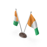 Cote dIvoire Cloth Two Flags Stand PNG & PSD Images