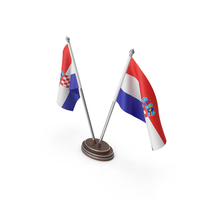 Croatia Cloth Two Flags Stand PNG & PSD Images
