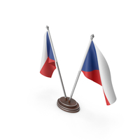 Czech Republic Cloth Two Flags Stand PNG & PSD Images