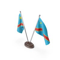Democratic Republic Of The Congo Cloth Two Flags Stand PNG & PSD Images