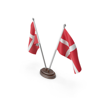 Denmark Cloth Two Flags Stand PNG & PSD Images
