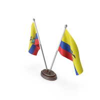 Ecuador Colombia Cloth Two Flags Stand PNG & PSD Images