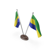 Gabon Cloth Two Flags Stand PNG & PSD Images