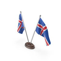 Iceland Cloth Two Flags Stand PNG & PSD Images