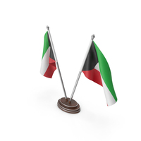 Kuwait Cloth Two Flags Stand PNG & PSD Images