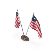 Liberia Cloth Two Flags Stand PNG & PSD Images
