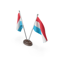 Luxembourg Cloth Two Flags Stand PNG & PSD Images