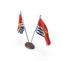Kiribati Cloth Two Flags Stand PNG & PSD Images