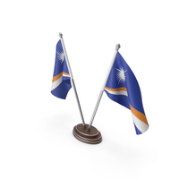Marshall Islands Cloth Two Flags Stand PNG & PSD Images