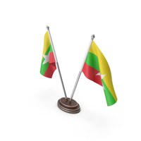 Myanmar Cloth Two Flags Stand PNG & PSD Images