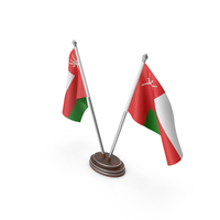 Oman Cloth Two Flags Stand PNG & PSD Images