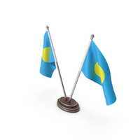 Palau Cloth Two Flags Stand PNG & PSD Images