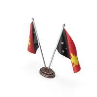 Papua New Guinea Cloth Two Flags Stand PNG & PSD Images