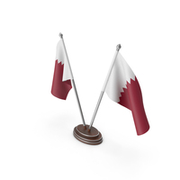Qatar Cloth Two Flags Stand PNG & PSD Images