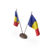 Romania Cloth Two Flags Stand PNG & PSD Images