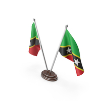 Saint Kitts And Nevis Cloth Two Flags Stand PNG & PSD Images