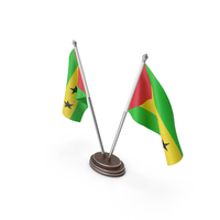 Sao Tome And Principe Cloth Two Flags Stand PNG & PSD Images