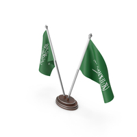 Saudi Arabia Cloth Two Flags Stand PNG & PSD Images
